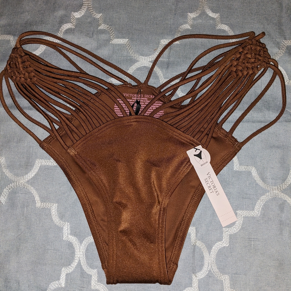 Victoria's Secret Strappy Brown Bikini Bottom